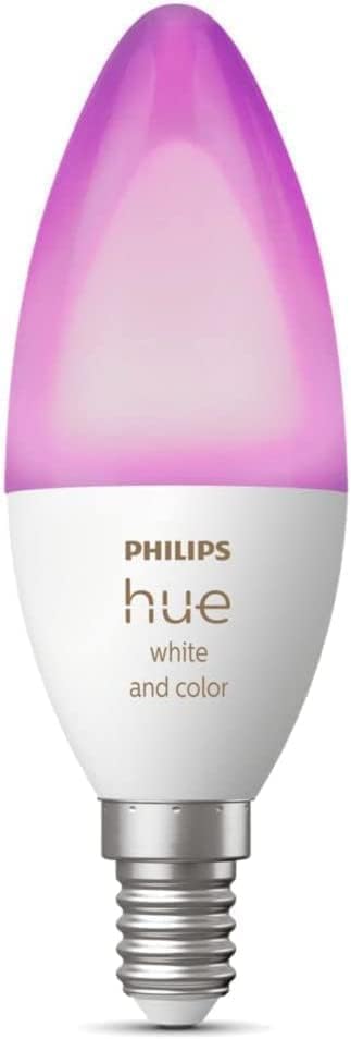 Philips Hue White and Colour Ambiance Smart Light Bulb [E14 Small Edison Screw] with Bluetooth. Works with Alexa, Google Assistant and Apple Homekit