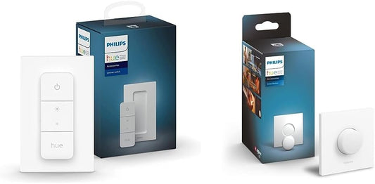 Philips Hue Smart Wireless Dimmer Switch V2 (Installation-Free, Exclusive for Philips Hue Lights) For Indoor Home Lighting, Livingroom, Bedroom, White