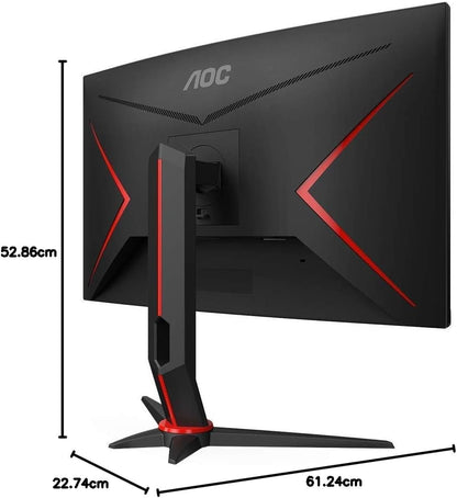 AOC Gaming Monitor CQ27G2SE/BK/01 | 27 Inch | 2560 x 1440 | 165Hz | 250 cd/m | HDMI 2.0 x 2, Display Port 1.2