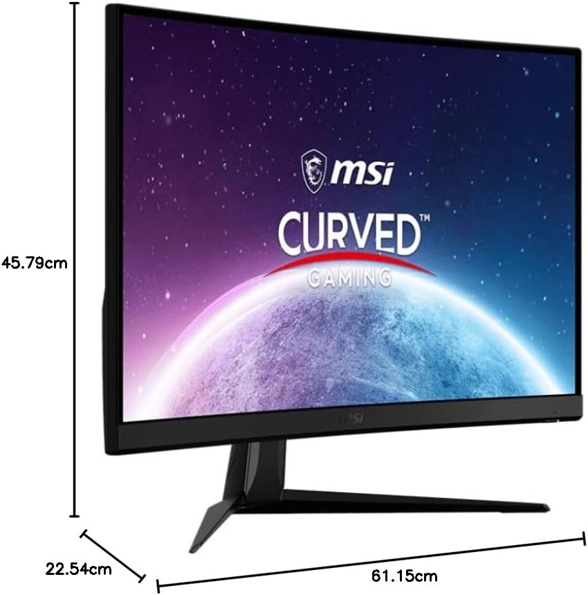 MSI 27 Inch G27C4X Curved Gaming Monitor | 1920 x 1080 | VA Panel | 250Hz | AMD FreeSync Premium | HDR Ready | DisplayPort, HDMI | Wide Color Gamut | Black