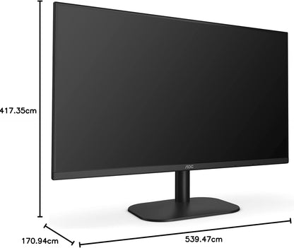 AOC 23.8 Inch 24B3HM/01 Monitor | 1920 x 1080 | 75Hz | FreeSync, Low Blue light, Flicker Free, Frameless design | 250 cd/m | HDMI, VGA