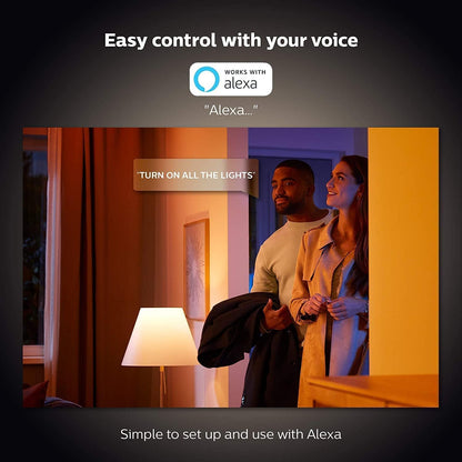 Philips Hue White & Colour Ambiance Smart Bulb Twin Pack LED [B22 Bayonet Cap] - 1100 Lumens (75W Equivalent). Works with Alexa, Google Assistant and Apple Homekit, 2 Count (Pack of 1)