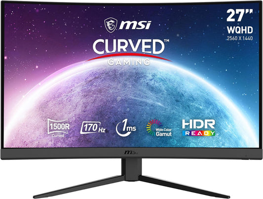 MSI 27 Inch Curved Gaming Monitor G27CQ4 E2 | 2560 x 1440 | VA Panel | 170Hz | Adaptive-Sync | HDR Ready | 1500R