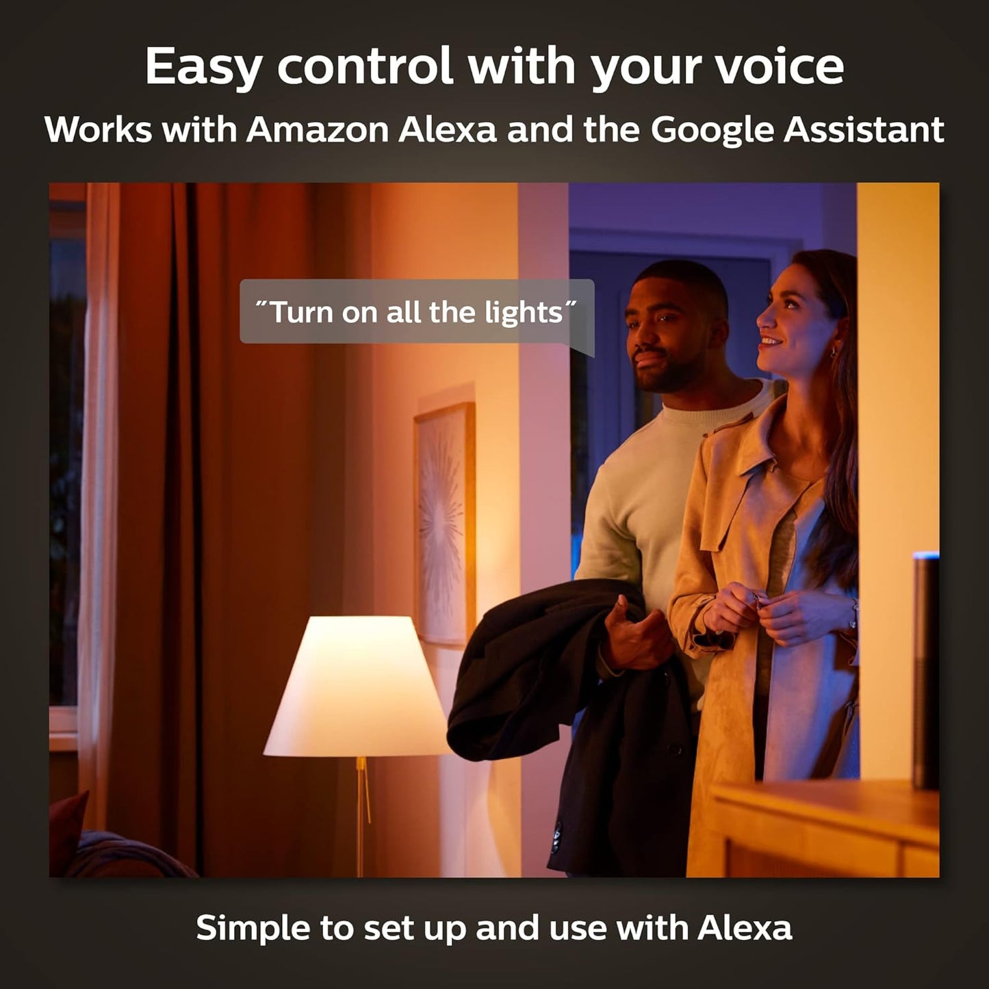 Philips Hue White and Colour Ambiance Smart Light Bulb 2 Pack 75W - 1100 Lumen [E27 Edison Screw] With Bluetooth. Works with Alexa, Google Assistant and Apple Homekit