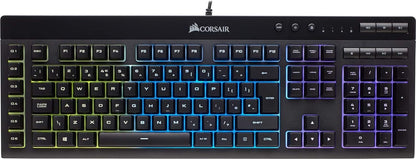 CORSAIR K55 RGB PRO Membrane Wired Gaming Keyboard – IP42 Dust and Spill-Resistant – 6 Macro Keys with Elgato Integration – iCUE Compatible – QWERTY UK – PC, Mac, Xbox – Black