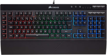 CORSAIR K55 RGB PRO Membrane Wired Gaming Keyboard – IP42 Dust and Spill-Resistant – 6 Macro Keys with Elgato Integration – iCUE Compatible – QWERTY UK – PC, Mac, Xbox – Black