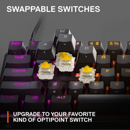 SteelSeries Apex 9 TKL - Mechanical Gaming Keyboard – Optical Switches – 2-Point Actuation – Compact Esports Tenkeyless Form Factor – Hotswappable Switches - English QWERTY Layout