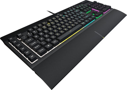 Corsair K55 CORE RGB Membrane Wired Gaming Keyboard – Quiet, Responsive Switches – Spill Resistance – Ten-Zone RGB – Media Keys – iCUE Compatible – QWERTY UK – PC, Mac – Black