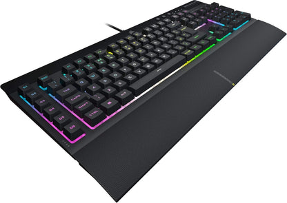 CORSAIR K55 RGB PRO Membrane Wired Gaming Keyboard – IP42 Dust and Spill-Resistant – 6 Macro Keys with Elgato Integration – iCUE Compatible – QWERTY UK – PC, Mac, Xbox – Black