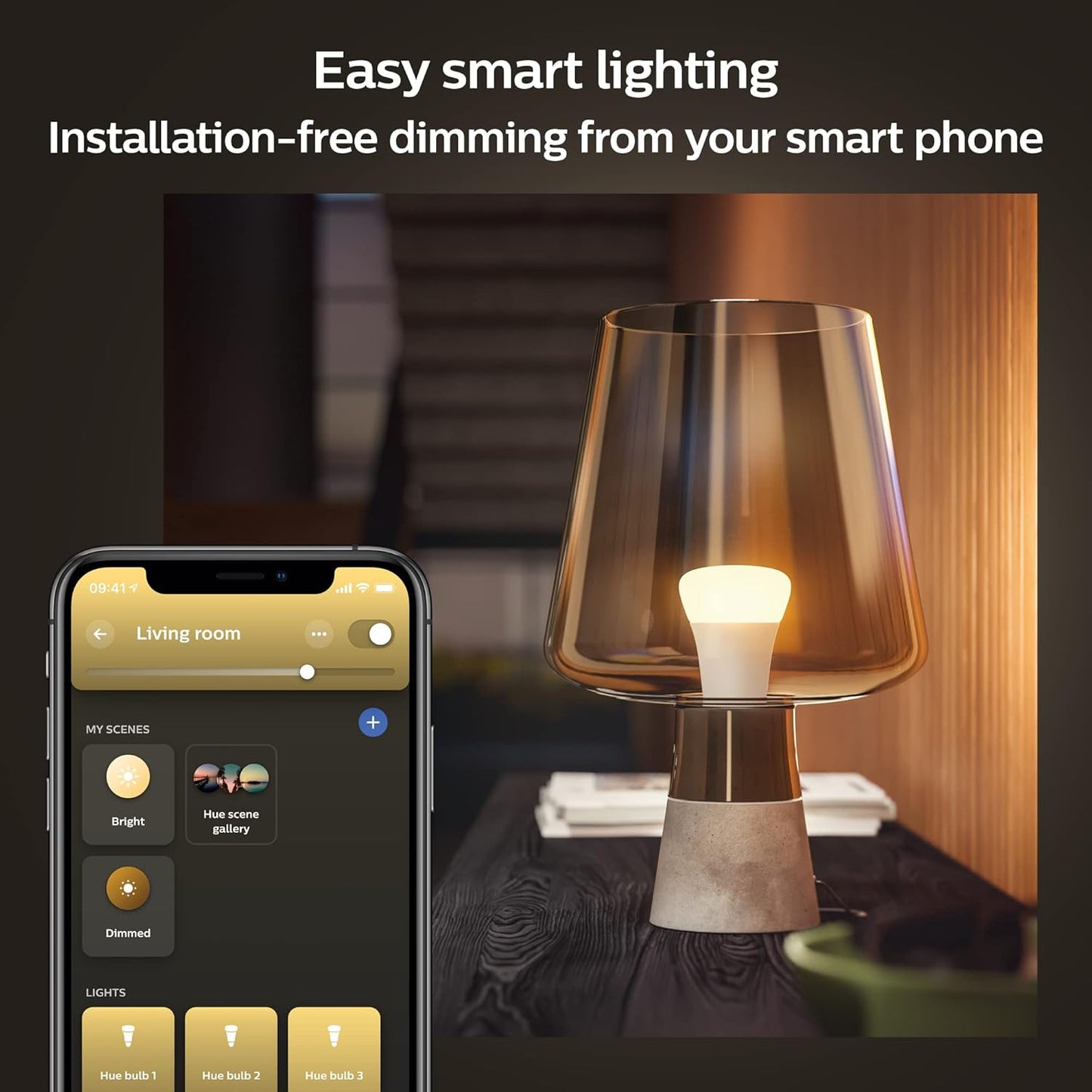 Philips Hue White LED Smart Light Bulb 1 Pack [B22 Bayonet Cap] Warm White - for Indoor Home Lighting, Compatible with Amazon Alexa Devices