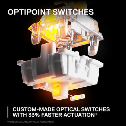 SteelSeries Apex 9 TKL - Mechanical Gaming Keyboard – Optical Switches – 2-Point Actuation – Compact Esports Tenkeyless Form Factor – Hotswappable Switches - English QWERTY Layout