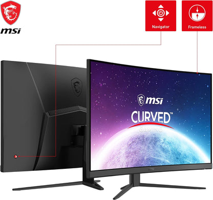 MSI 27 Inch G27C4X Curved Gaming Monitor | 1920 x 1080 | VA Panel | 250Hz | AMD FreeSync Premium | HDR Ready | DisplayPort, HDMI | Wide Color Gamut | Black