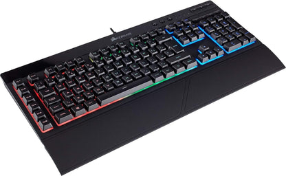 CORSAIR K55 RGB PRO Membrane Wired Gaming Keyboard – IP42 Dust and Spill-Resistant – 6 Macro Keys with Elgato Integration – iCUE Compatible – QWERTY UK – PC, Mac, Xbox – Black