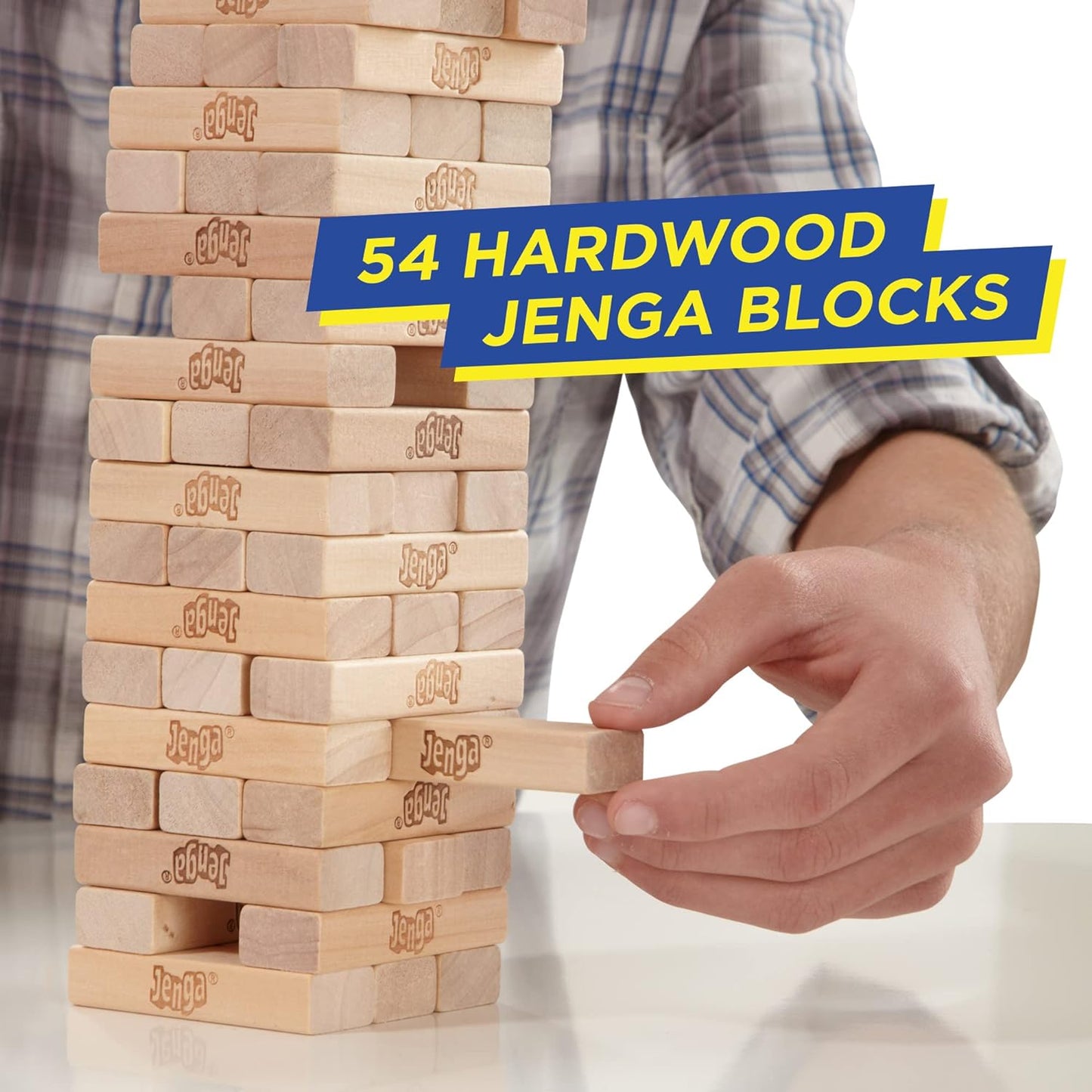 Hasbro Gaming Jenga Classic, Children's game that promotes reaction speed from 6 years