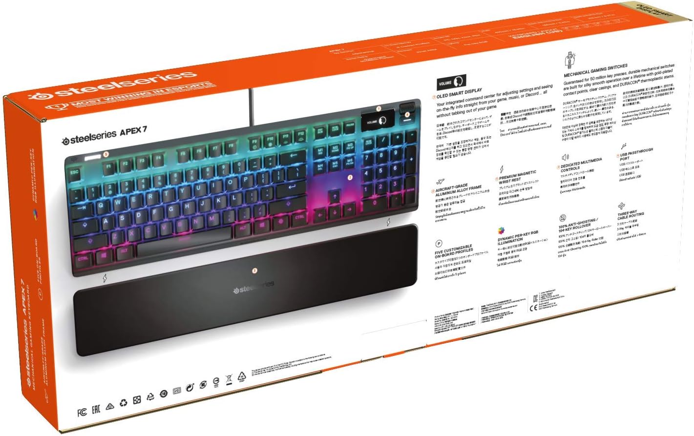 SteelSeries Apex 9 TKL - Mechanical Gaming Keyboard – Optical Switches – 2-Point Actuation – Compact Esports Tenkeyless Form Factor – Hotswappable Switches - English QWERTY Layout