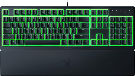 Razer Ornata V3 X - Low Profile Gaming Keyboard (Silent Membrane Switches, UV-Coated Keycaps, Durable, Spill-Resistant Design, Ergonomic Writst Rest) UK Layout | Black