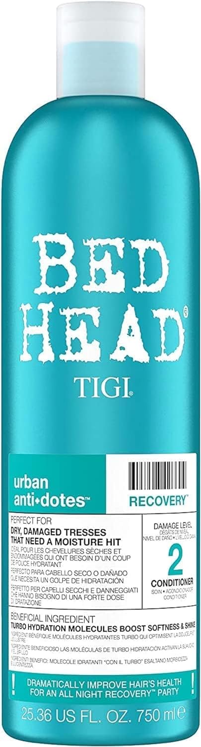 Bed Head by TIGI | Recovery Shampoo and Conditioner Set | Professional Moisturising Hair Repair Treatment | Ideal For Dry And Damaged Hair | 750 ml ( Pack of 2)