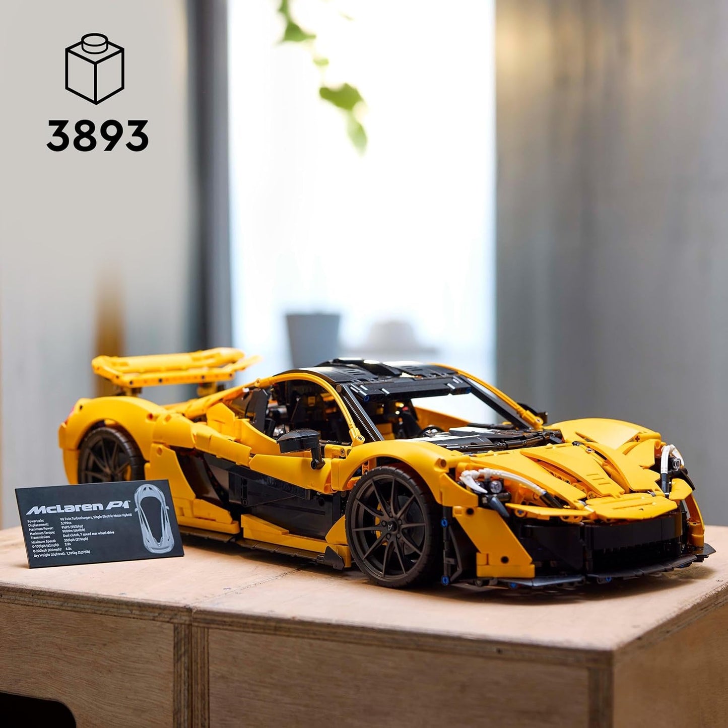 LEGO Technic McLaren P1 Hypercar Building Set, Scale Model Car Kit for Adults to Build, Collectible Vehicle with V8 Piston Engine and 7-Speed Gearbox, Gift for Men, Women, Him or Her 42172