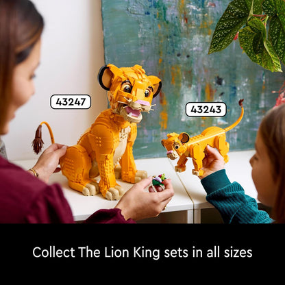 LEGO Disney Young Simba the Lion King, Collectible Animal Figure Building Set, Model Kit for Adults to Build, Home or Office Decor, Nostalgic Gift Idea for Women, Men, Her, Him and Fans 43247