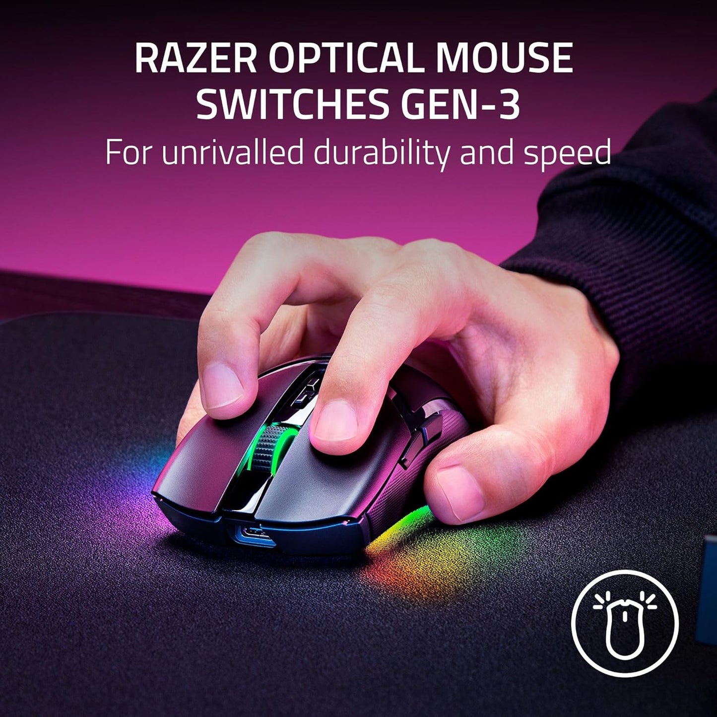 Razer Cobra - Lightweight Wired Gaming Mouse Chroma RGB (57g Lightweight Design, Optical Mouse Switches Gen-3, Chroma Lighting with Gradient Underglow, Precise Sensor Adjustments) Black