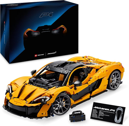 LEGO Technic McLaren P1 Hypercar Building Set, Scale Model Car Kit for Adults to Build, Collectible Vehicle with V8 Piston Engine and 7-Speed Gearbox, Gift for Men, Women, Him or Her 42172