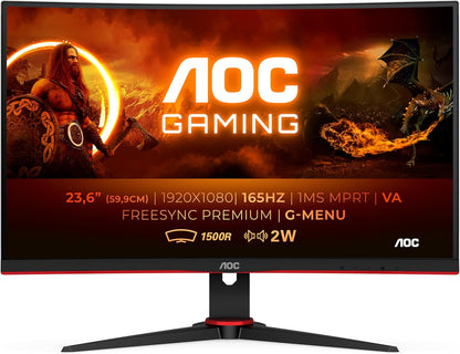 AOC 27 inch Gaming Monitor 27G2ZNE/BK/01 | 1920 x 1080 | 240Hz | 250 cd/m | HDMI 2.0 x 2, Display Port 1.2