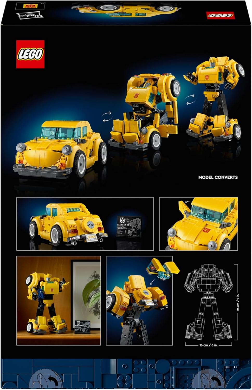 LEGO Icons Transformers Bumblebee Action Figure Building Set, Collectible Robot Model Kit for Adults to Build, Converts to Vehicle Mode, Gifts for Men, Women, Him, Her and Sci-Fi Fans 10338