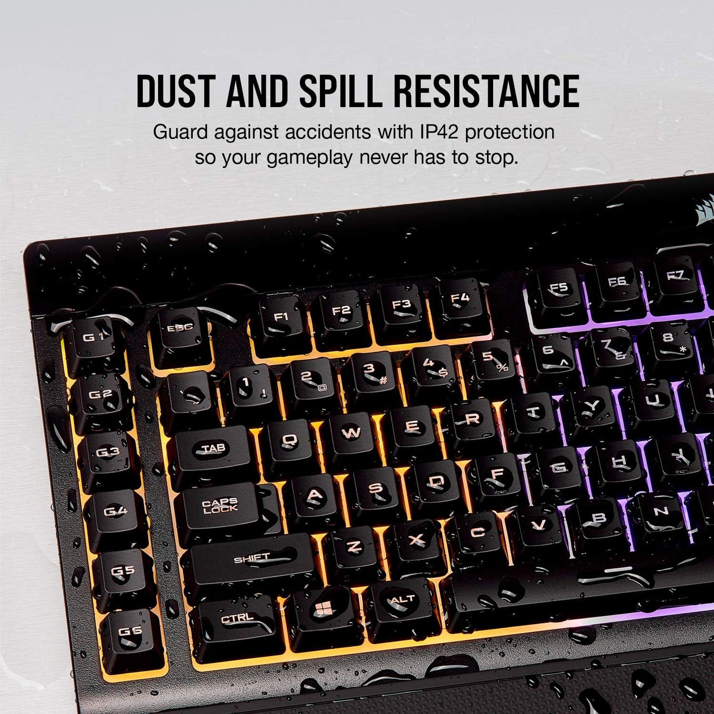 Corsair K55 CORE RGB Membrane Wired Gaming Keyboard – Quiet, Responsive Switches – Spill Resistance – Ten-Zone RGB – Media Keys – iCUE Compatible – QWERTY UK – PC, Mac – Black