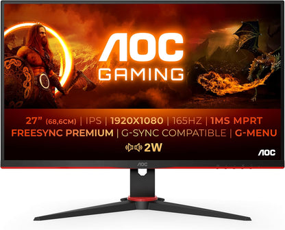 AOC 27 inch Gaming Monitor 27G2ZNE/BK/01 | 1920 x 1080 | 240Hz | 250 cd/m | HDMI 2.0 x 2, Display Port 1.2