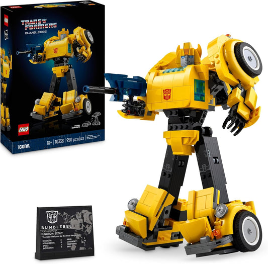 LEGO Icons Transformers Bumblebee Action Figure Building Set, Collectible Robot Model Kit for Adults to Build, Converts to Vehicle Mode, Gifts for Men, Women, Him, Her and Sci-Fi Fans 10338