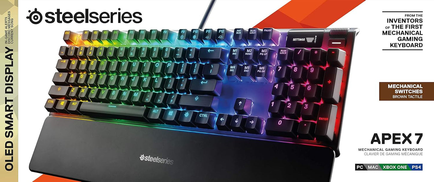 SteelSeries Apex 9 TKL - Mechanical Gaming Keyboard – Optical Switches – 2-Point Actuation – Compact Esports Tenkeyless Form Factor – Hotswappable Switches - English QWERTY Layout