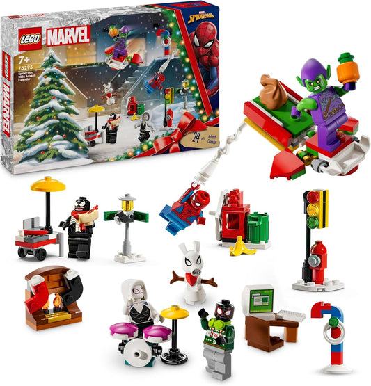 LEGO Marvel Spider-Man Advent Calendar 2024, Buildable Christmas Countdown Toy for Kids, with 24 Super Hero Surprises Including 5 Minifigures, Festive Gift for 7 Plus Year Old Boys and Girls 76293