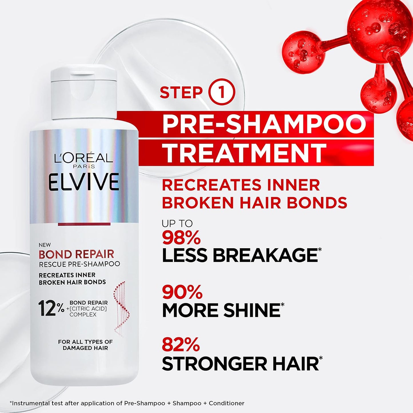 L'Oreal Paris Elvive Bond Repair Conditioner, for Damaged Hair, for Deep Repair, Bonding Hair Care, 150ml