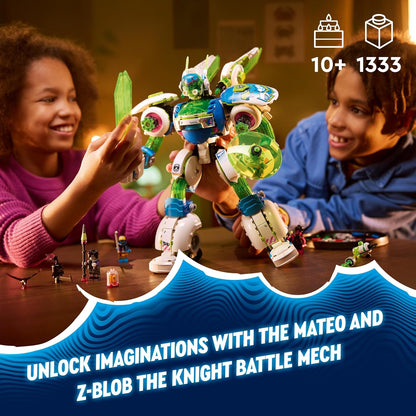 LEGO DREAMZzz 3-in-1 Mateo and Z-Blob the Knight Battle Mech Set, Space Shuttle Toy Rebuilds into 3 Different Robot Action Figures for Boys & Girls, Fantasy Birthday Gift for Kids aged 10 Plus 71485