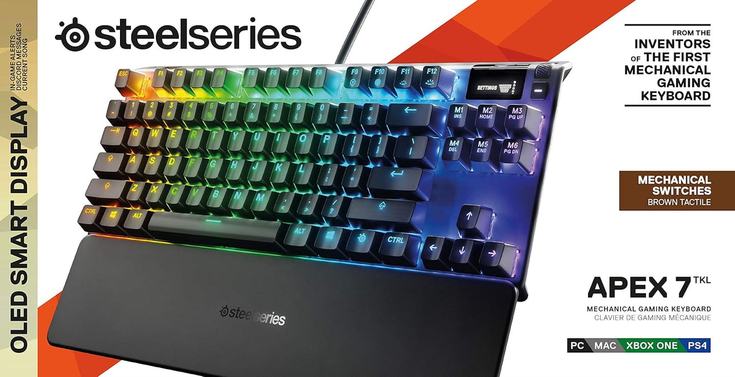 SteelSeries Apex 9 TKL - Mechanical Gaming Keyboard – Optical Switches – 2-Point Actuation – Compact Esports Tenkeyless Form Factor – Hotswappable Switches - English QWERTY Layout