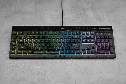 CORSAIR K55 RGB PRO Membrane Wired Gaming Keyboard – IP42 Dust and Spill-Resistant – 6 Macro Keys with Elgato Integration – iCUE Compatible – QWERTY UK – PC, Mac, Xbox – Black