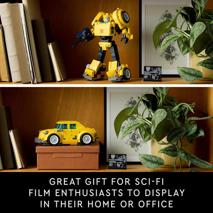 LEGO Icons Transformers Bumblebee Action Figure Building Set, Collectible Robot Model Kit for Adults to Build, Converts to Vehicle Mode, Gifts for Men, Women, Him, Her and Sci-Fi Fans 10338