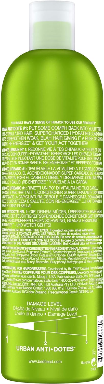 Bed Head by TIGI - Re-Energise Shampoo and Conditioner Set - Deep Cleansing And Conditioning Professional Hair Treatment - Ideal For All Hair Types - 2x750ml