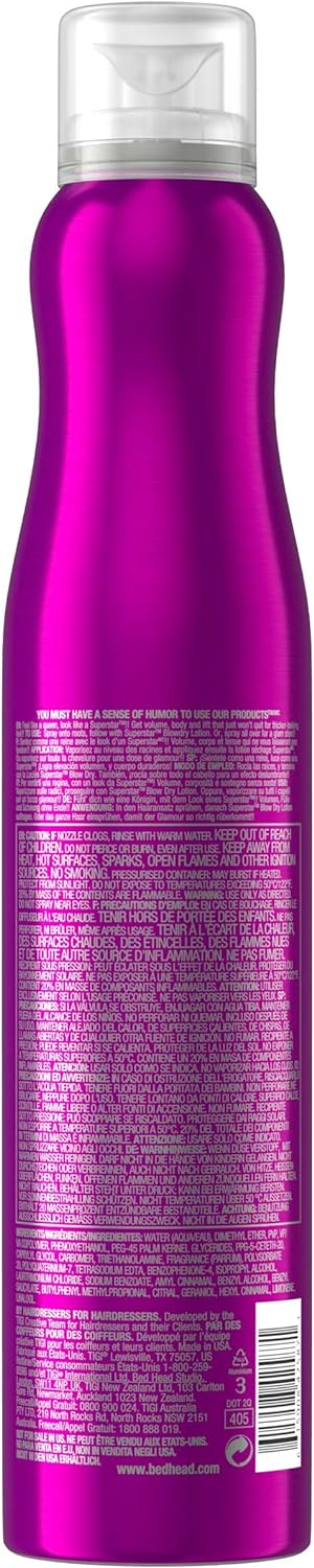 Bed Head by TIGI | Queen For a Day Thickening Hair Volume Spray | Professional Volumising Hair Products | Ideal For Fine, Flat And Thin Hair | 311ml, Packaging may vary