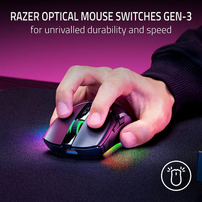 Razer Cobra - Lightweight Wired Gaming Mouse Chroma RGB (57g Lightweight Design, Optical Mouse Switches Gen-3, Chroma Lighting with Gradient Underglow, Precise Sensor Adjustments) Black