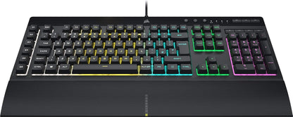 CORSAIR K55 RGB PRO Membrane Wired Gaming Keyboard – IP42 Dust and Spill-Resistant – 6 Macro Keys with Elgato Integration – iCUE Compatible – QWERTY UK – PC, Mac, Xbox – Black