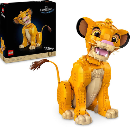 LEGO Disney Young Simba the Lion King, Collectible Animal Figure Building Set, Model Kit for Adults to Build, Home or Office Decor, Nostalgic Gift Idea for Women, Men, Her, Him and Fans 43247