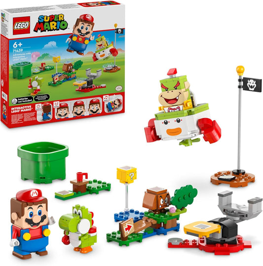 LEGO Super Mario Adventures with Interactive Mario, Bowser Jr.’s Clown Car Vehicle Set, with Yoshi Toy, Nintendo Gift for 6 Plus Year Old Boys, Girls and Gamers 71439