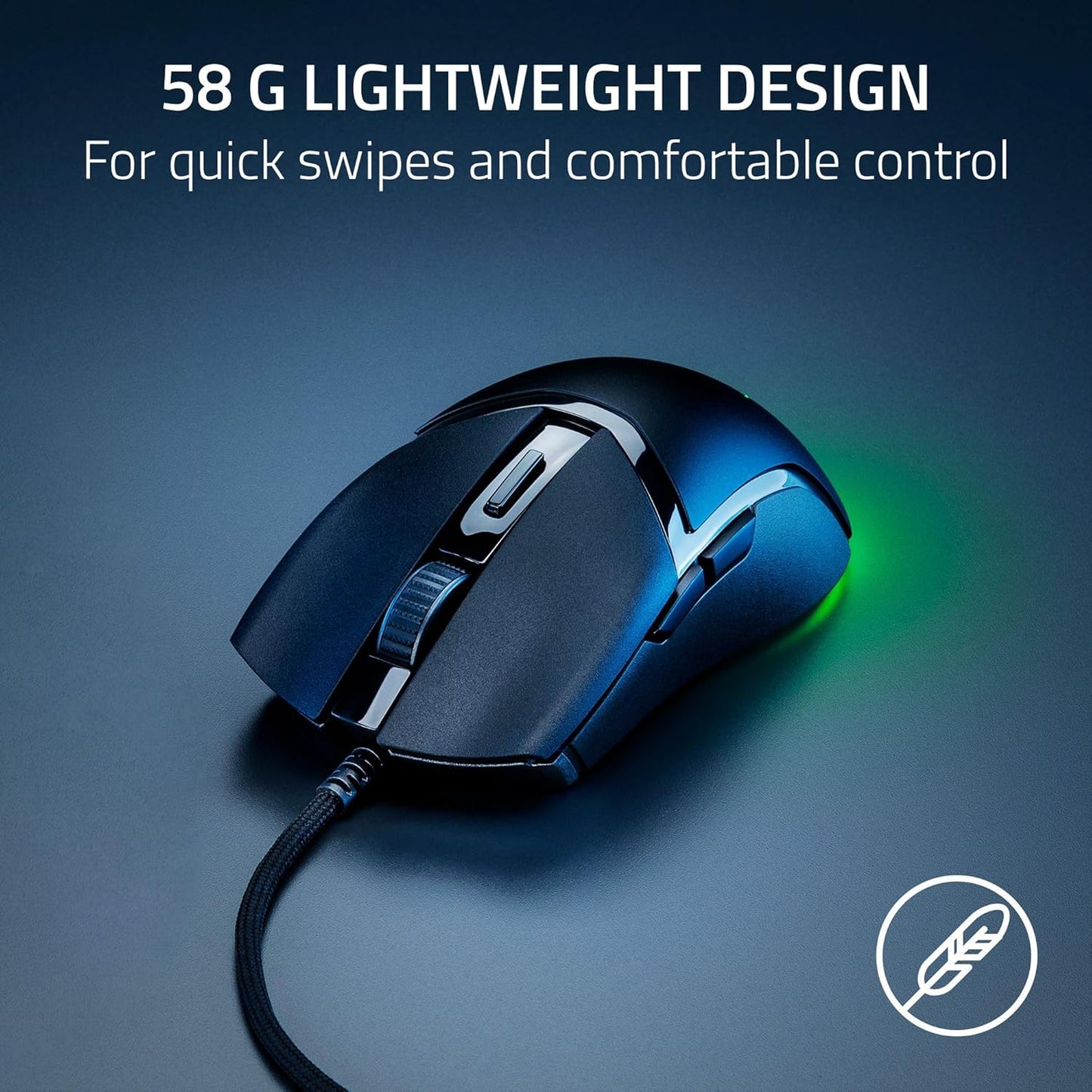 Razer Cobra - Lightweight Wired Gaming Mouse Chroma RGB (57g Lightweight Design, Optical Mouse Switches Gen-3, Chroma Lighting with Gradient Underglow, Precise Sensor Adjustments) Black