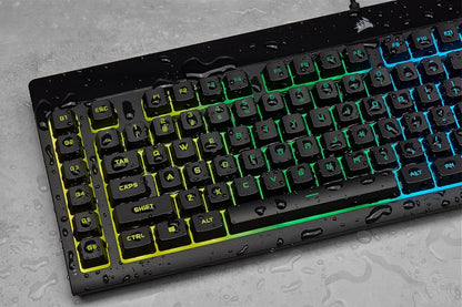 CORSAIR K55 RGB PRO Membrane Wired Gaming Keyboard – IP42 Dust and Spill-Resistant – 6 Macro Keys with Elgato Integration – iCUE Compatible – QWERTY UK – PC, Mac, Xbox – Black