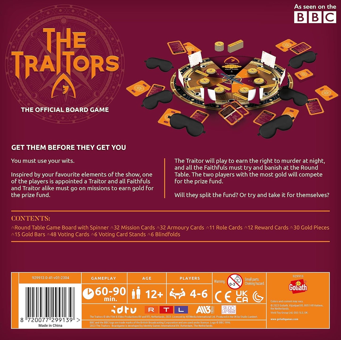 Goliath The Traitors - Official Board Game for 4-6 Players | the Hit BBC Show | Ages 12+