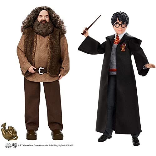 Harry Potter Rubeus Hagrid Collectible Doll, approx. 12-inch Wearing Belted Shirt and Vest. with Dragon Accessory, Gift for 6 Year Olds and Up