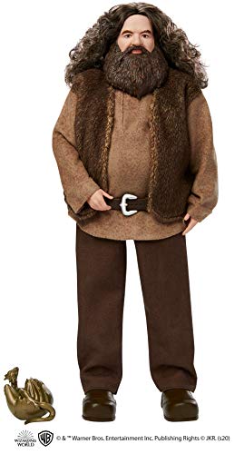 Harry Potter Rubeus Hagrid Collectible Doll, approx. 12-inch Wearing Belted Shirt and Vest. with Dragon Accessory, Gift for 6 Year Olds and Up