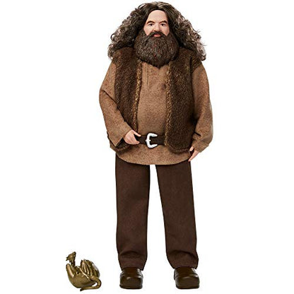 Harry Potter Rubeus Hagrid Collectible Doll, approx. 12-inch Wearing Belted Shirt and Vest. with Dragon Accessory, Gift for 6 Year Olds and Up