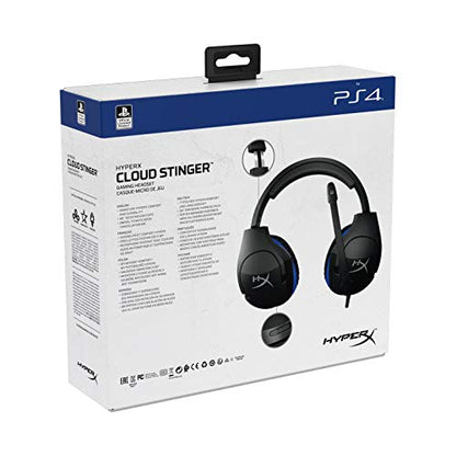 HyperX Cloud Stinger – Gaming Headset, Official PS4 Licensed for PlayStation4, Lightweight, Rotating Ear Cups, Memory Foam, Durability, Steel Sliders, Swivel-to-Mute Noise-Cancellation Microphone